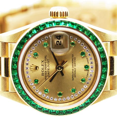 gold rolex with emeralds|Rolex emerald green price.